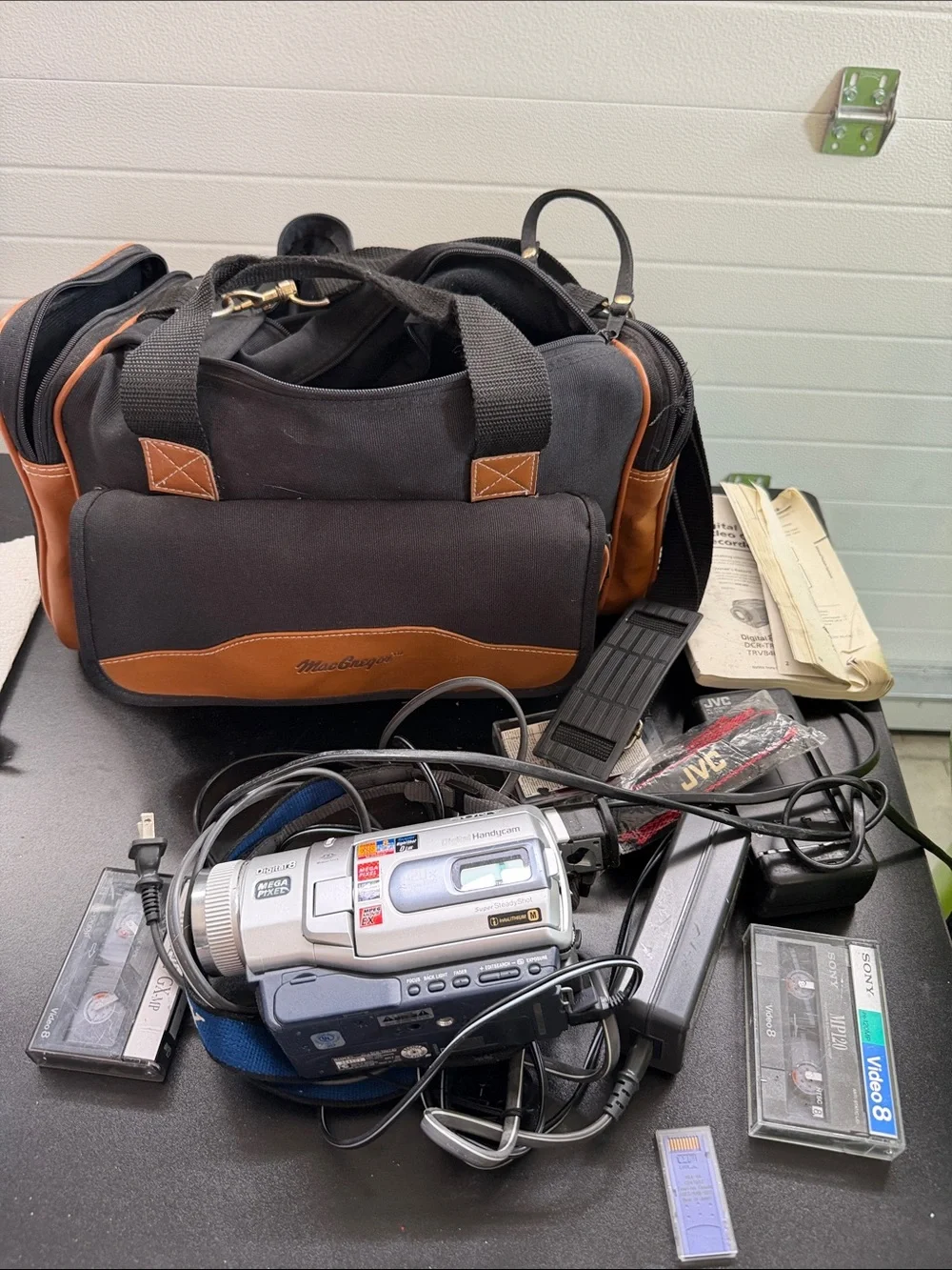 McGregor camera bag and Sony digital 8 recorder untested